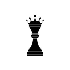 Fototapeta premium Chess queen icon flat sign for mobile concept and web design