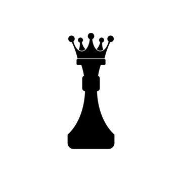 Chess queen icon flat sign for mobile concept and web design