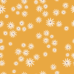 Floral boho Seamless pattern, vector repeating flower digital background for stationery, fabric, textile, wallpaper, wrapping
