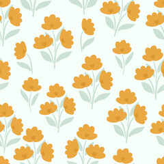 Floral boho Seamless pattern, vector repeating flower digital background for stationery, fabric, textile, wallpaper, wrapping