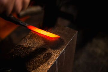 Hot steel for a small Japanese kodachi sword