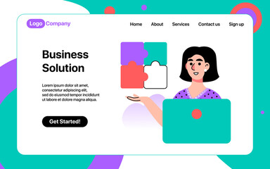 Business solution landing page template