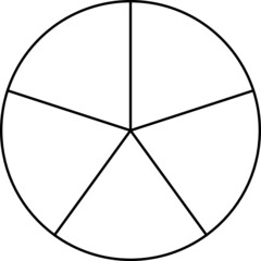 einfache Vektorgrafik, gleichmäßig geteilter Kreis