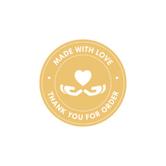 Made with love badge and sticker design