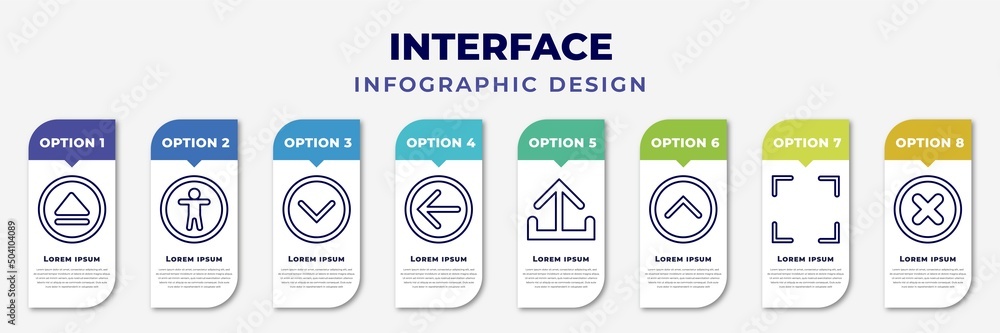 Poster infographic template with icons and 8 options or steps. infographic for interface concept. included 