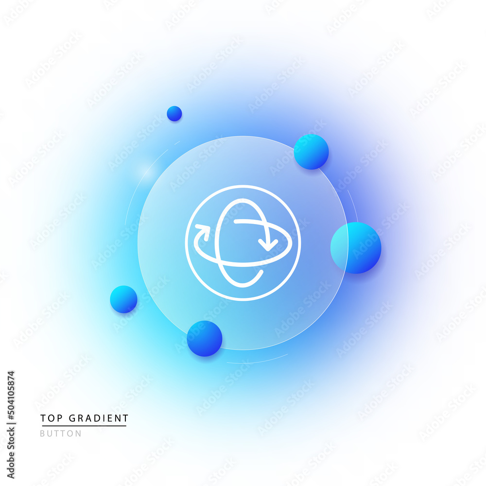 Poster arrows line icon. circular arrows. 3d object. recycling. glassmorphism style. vector line icon for b