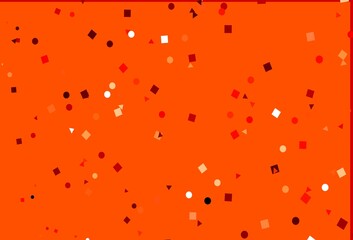 Light Red vector template with crystals, circles, squares.