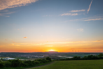 sunset over the field