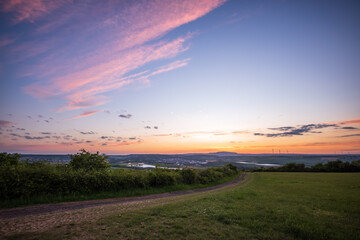 sunset over the field