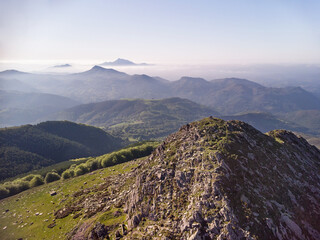 Alkurruntz summit. Baztan. Atxuria and Larrun in the background