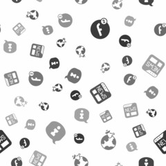 Fototapeta premium Set Create account, World news, News and Information on seamless pattern. Vector