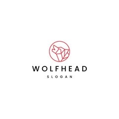 Fototapeta premium Wolf head geometric logo icon design