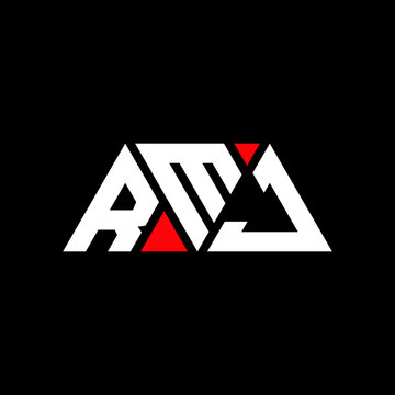 RMJ triangle letter logo design with triangle shape. RMJ triangle logo design monogram. RMJ triangle vector logo template with red color. RMJ triangular logo Simple, Elegant, and Luxurious Logo...