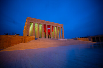 Anitkabir, mausoleum of Ataturk, Ankara, Turkey in a beautiful summer sunset