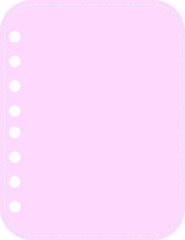 Cute scrap from notepad for noting, coloured isolated sticker, paper list school notebook, noticeboard label, office sticker, neat vector illustration. Notepad sticky sticker.