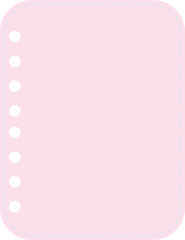 Cute scrap from notepad for noting, coloured isolated sticker, paper list school notebook, noticeboard label, office sticker, neat vector illustration. Notepad sticky sticker.