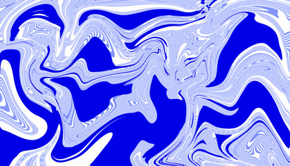 psychedelic forms of blue tone and white background