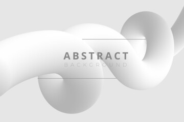 Abstract background with gradient monochrome motion twisted liquid line shape. Grey 3d effect fluid flow wave. Vector illustration