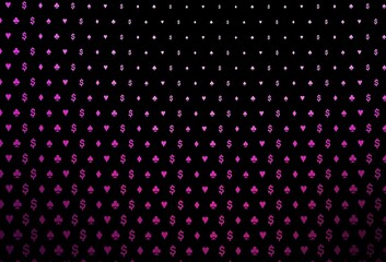 Dark pink vector template with poker symbols.