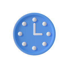 Round clock 3d icon