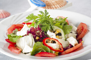 salad with feta cheese and olives