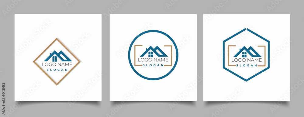 Wall mural real estate and home buildings logo icons template