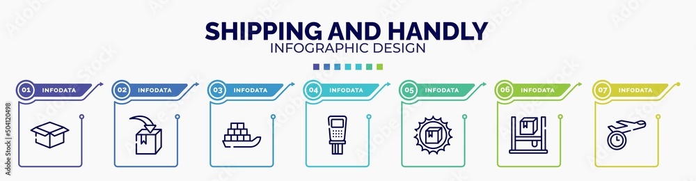 Poster infographic for shipping and handly concept. vector infographic template with icons and 7 option or 