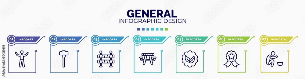 Poster infographic for general concept. vector infographic template with icons and 7 option or steps. inclu