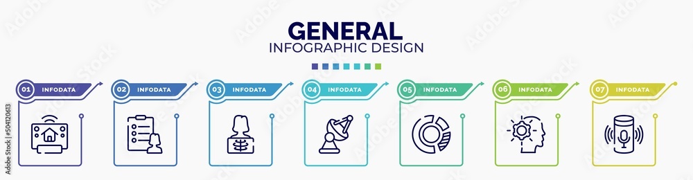 Poster infographic for general concept. vector infographic template with icons and 7 option or steps. inclu