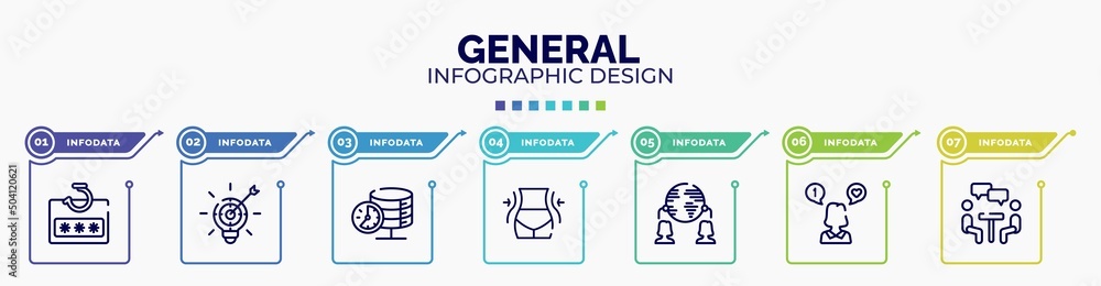 Poster infographic for general concept. vector infographic template with icons and 7 option or steps. inclu
