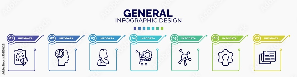 Poster infographic for general concept. vector infographic template with icons and 7 option or steps. inclu