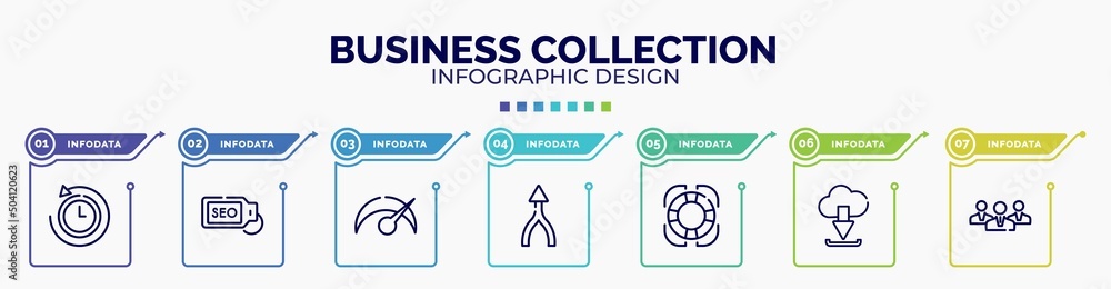 Poster infographic for business collection concept. vector infographic template with icons and 7 option or 
