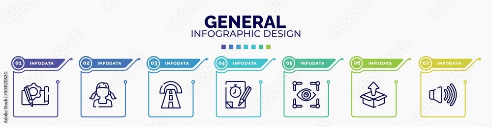 Poster infographic for general concept. vector infographic template with icons and 7 option or steps. inclu