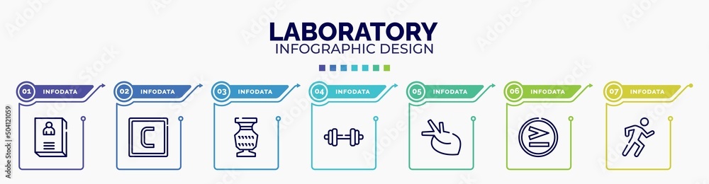Poster infographic for laboratory concept. vector infographic template with icons and 7 option or steps. in