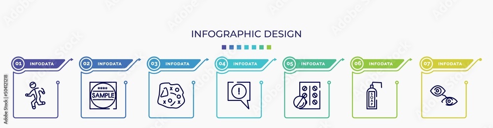 Aufkleber infographic for concept. vector infographic template with icons and 7 option or steps. included phys