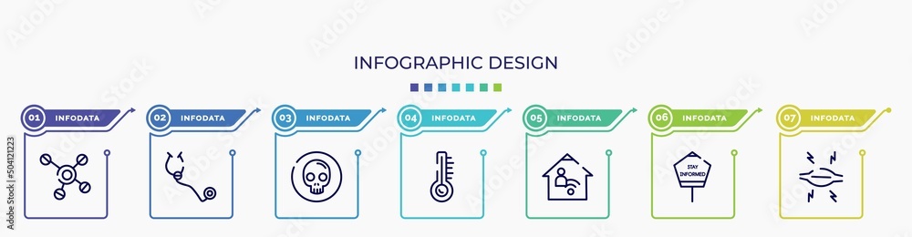 Aufkleber infographic for concept. vector infographic template with icons and 7 option or steps. included cell
