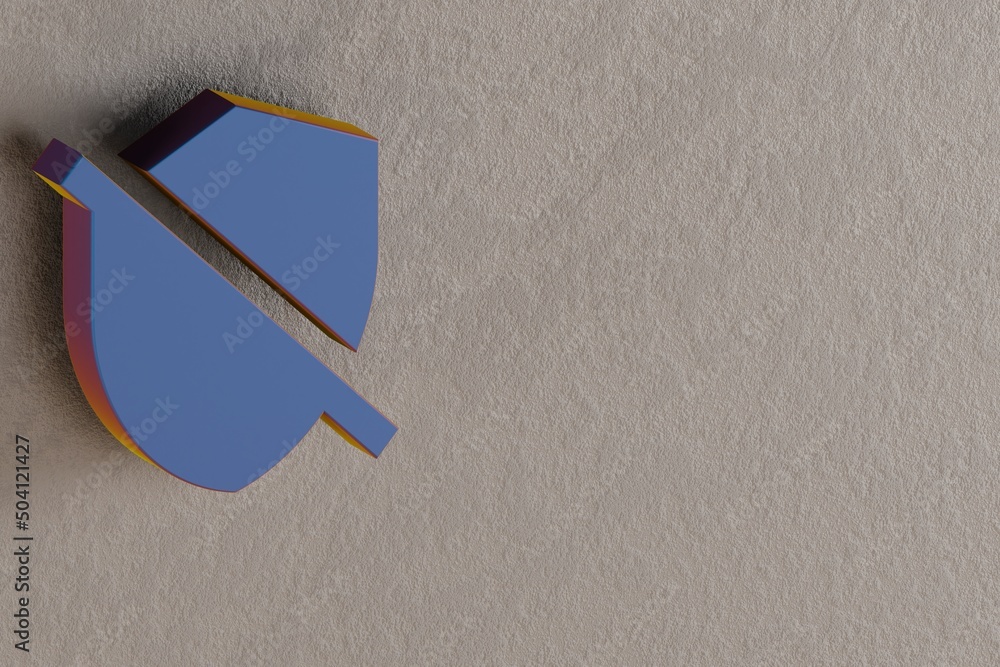 Leinwandbilder beautiful abstract illustrations blue remove moderator symbol icons on a wall background. 3d renderi
