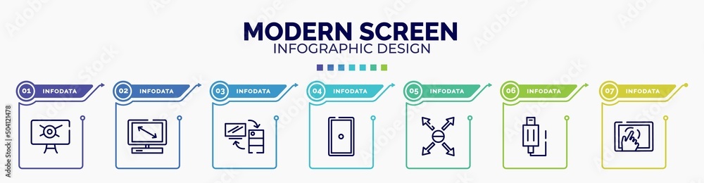 Poster infographic for modern screen concept. vector infographic template with icons and 7 option or steps.