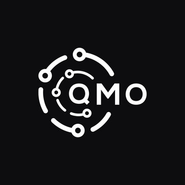 QMO technology letter logo design on black  background. QMO creative initials technology letter logo concept. QMO technology letter design.
