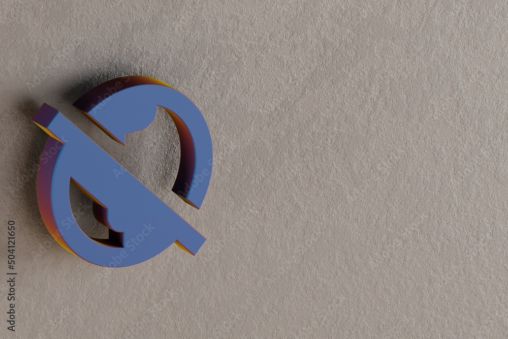 Poster Beautiful abstract illustrations Blue Public Off symbol icons on a wall background. 3d rendering illustration. Background pattern for design.
