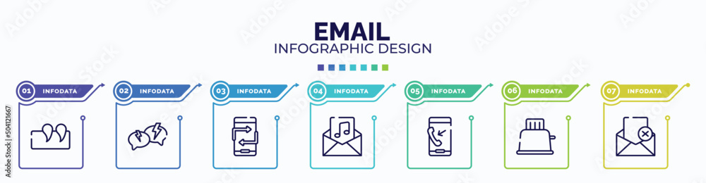 Poster infographic for email concept. vector infographic template with icons and 7 option or steps. include