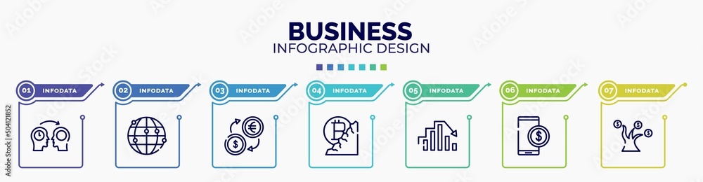 Poster infographic for business concept. vector infographic template with icons and 7 option or steps. incl