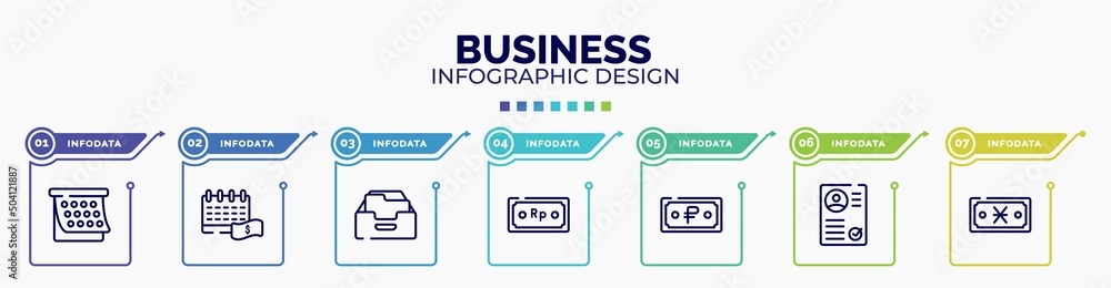 Poster infographic for business concept. vector infographic template with icons and 7 option or steps. incl