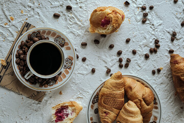 cup of coffee with cookies