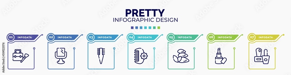 Aufkleber infographic for pretty concept. vector infographic template with icons and 7 option or steps. includ