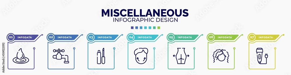 Aufkleber infographic for miscellaneous concept. vector infographic template with icons and 7 option or steps.