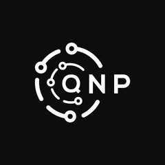 QNP technology letter logo design on black  background. QNP creative initials technology letter logo concept. QNP technology letter design.
