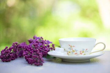 cup of tea with flowers