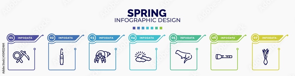 Poster infographic for spring concept. vector infographic template with icons and 7 option or steps. includ