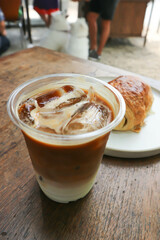 croissant , French croissant or French bread or bread and coffee